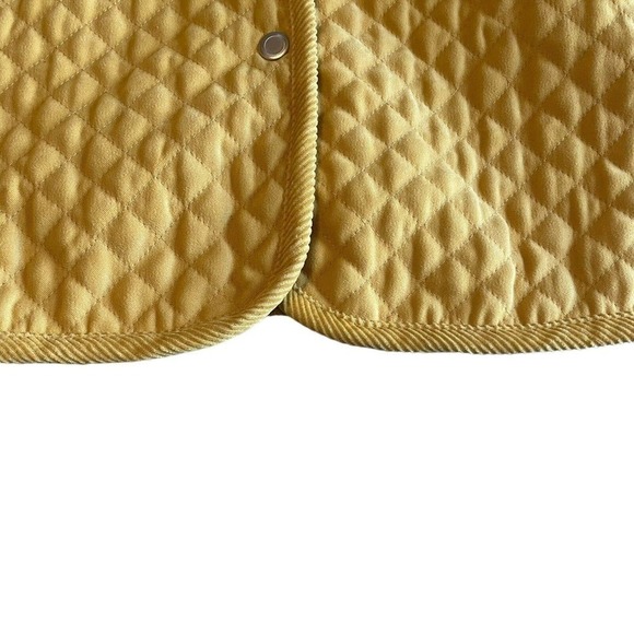 Talbots Jacket, Coat, Quilted Womens Size M Canary Yellow Snap Buttons, Pockets - Picture 10 of 13